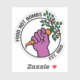 Adesivo Food Not Bombs logo w/text & year