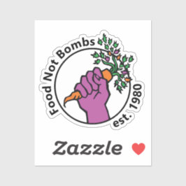 Adesivo Food Not Bombs logo with text