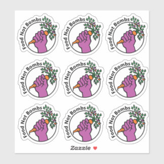 Adesivo Food Not Bombs logo with text sticker pack