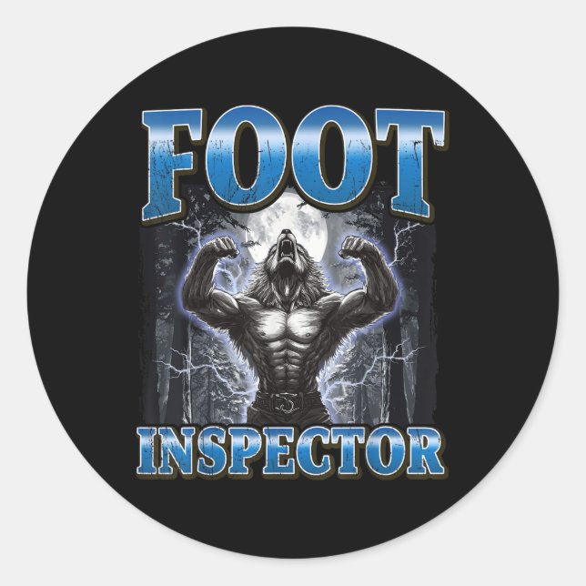 Adesivo Foot Inspetor Funny Werewolf Meme (Frente)