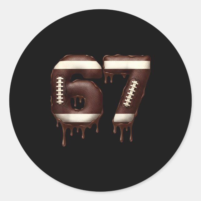 Adesivo Football 67 Funny Six Seven 6 7 Meme  (Frente)