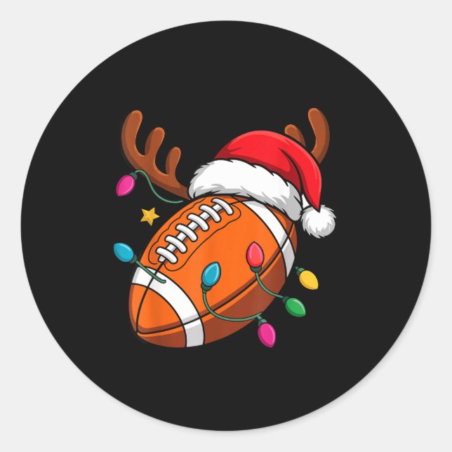Adesivo Football American Reindeer Horns Christmas Xmas Ba (Frente)