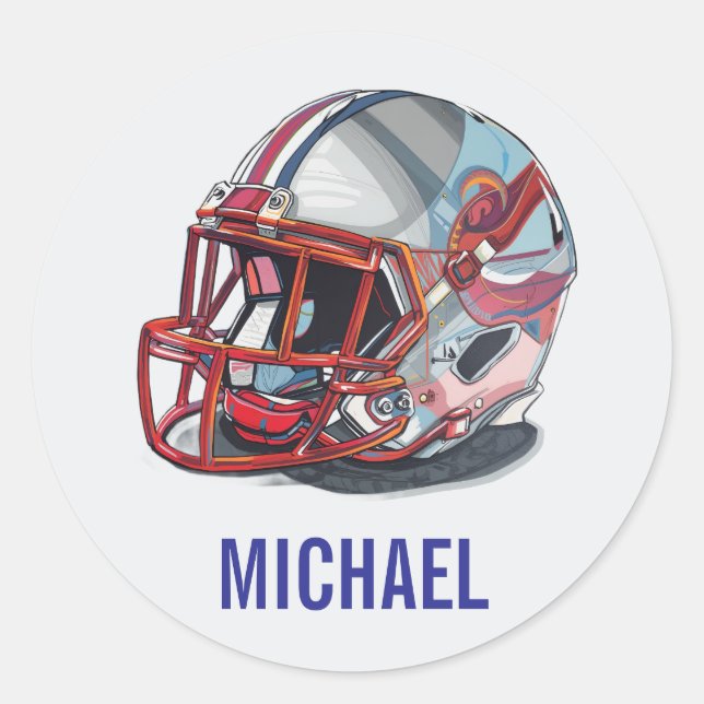 Adesivo Football Helmet Pop Art Motivational Name (Frente)