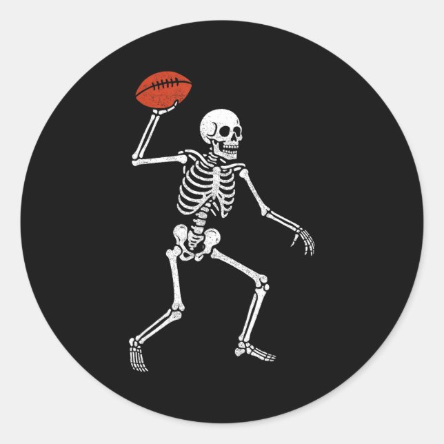Adesivo Football Skeleton Playing Football Halloween Skull (Frente)