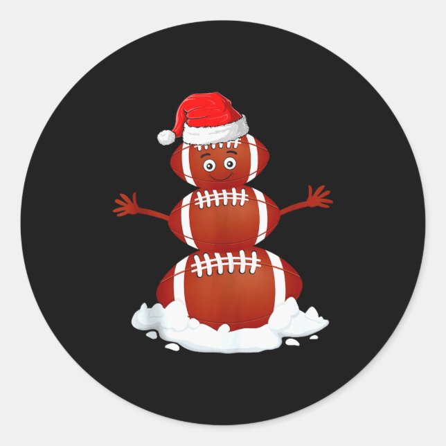 Adesivo Football Snowman Xmas Holiday Srts Player Funny Ch (Frente)