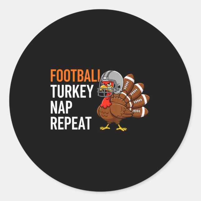 Adesivo Football Turkey Nap Repeat - Thanksgiving Dad &amp (Frente)