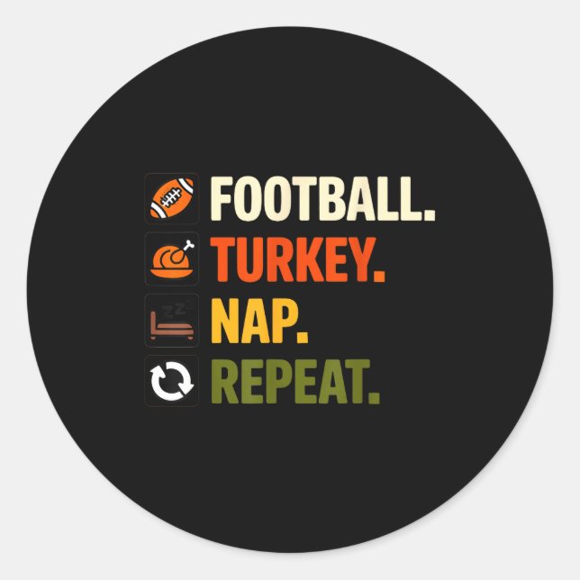 Adesivo Football Turkey Thanksgiving For Kids Boys Men  (Frente)