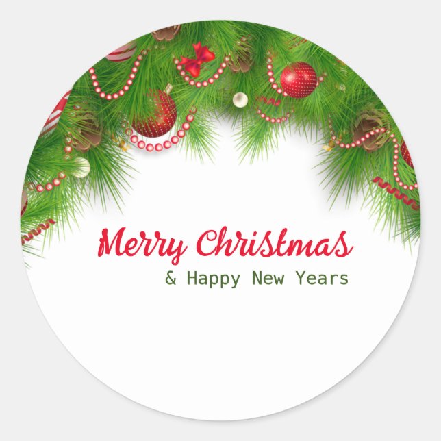 Adesivo Fora de Natal e Bolas Vermelhas, e Presentes (Frente)