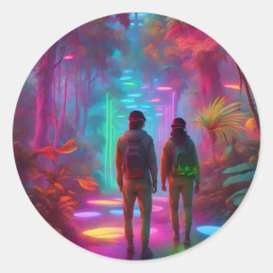 Adesivo Fora deste mundo - Selva Neon de Realidade Virtual