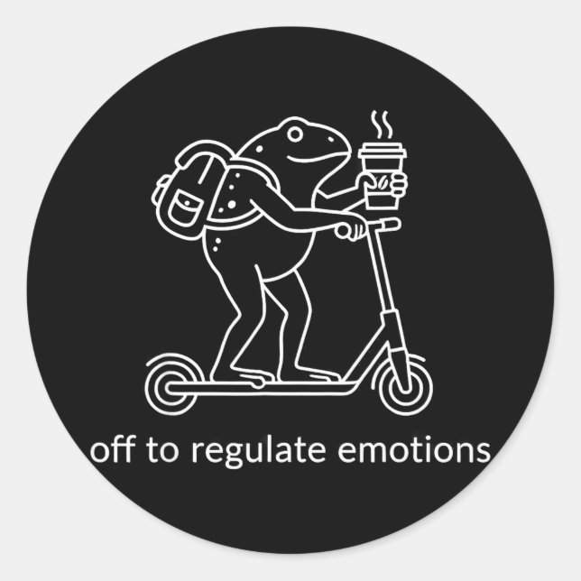Adesivo Fora para regular emoções sapo engraçado de scoote (Frente)