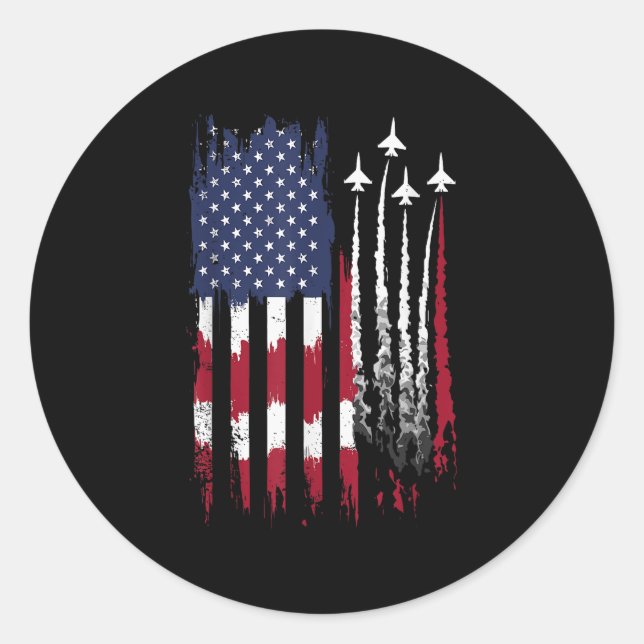 Adesivo Força Aérea Americana Bandeira Patriótica Vermelha (Frente)