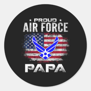 Adesivo Força Aérea Orgulhosa Papá Com Bandeira Americana 