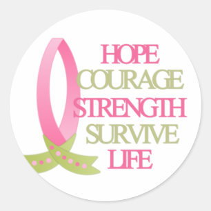 Adesivo Força de Coragem da Esperança do Cancer da Mama