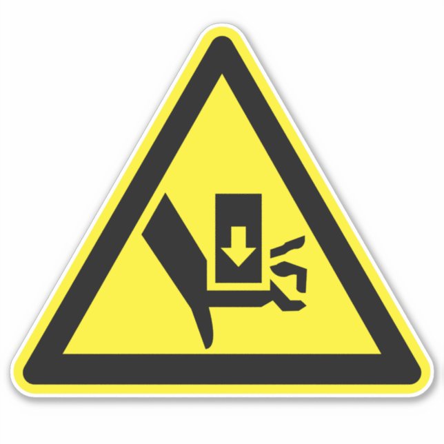 Adesivo Força de Esmagamento da Mão do Rótulo Acima (Frente)