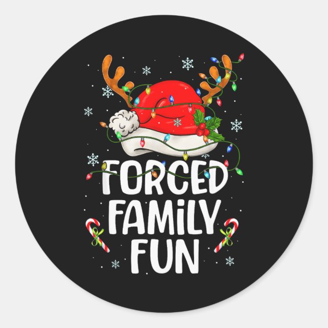 Adesivo Forced Family Fun Sarcastic Christmas Funny Men Wo (Frente)