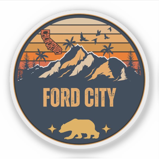 Adesivo Ford City, Califórnia (Frente)