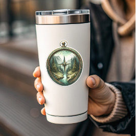 Adesivo Forest Compass Vinyl Sticker | Die-Cut Sticker