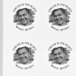 Adesivo Forever In Our Hearts Brushed Photo Funeral