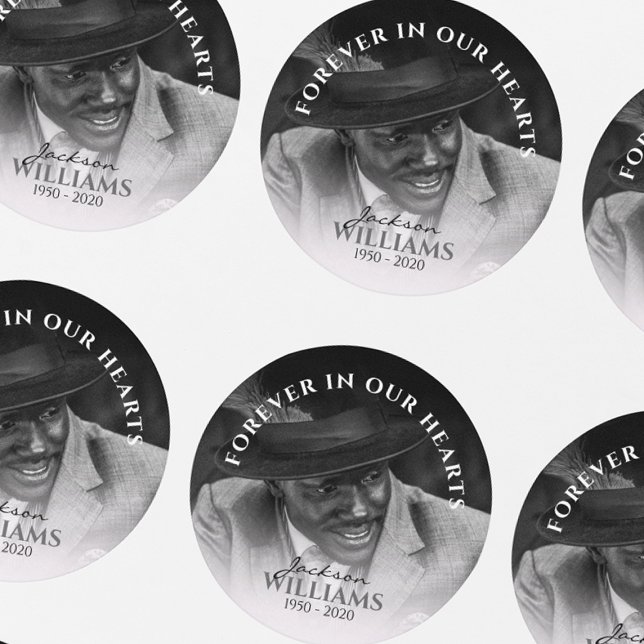 Adesivo Forever In Our Hearts | Photo Memorial Funeral (Criador carregado)