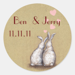 Adesivo Forever Love Bunnies Custom Save The Date Sticker