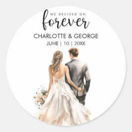 Adesivo Forever Wedde Node Groom Back Watercolor