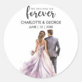 Adesivo Forever Wedde Node Groom Back Watercolor