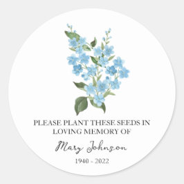 Adesivo Forget me not Memorial Funeral Seed Packet