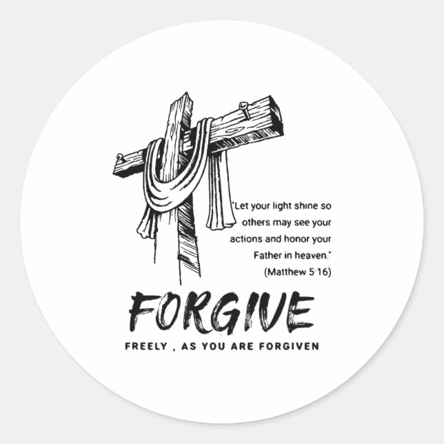 Adesivo Forgive Cross Christian Faith Tee  (Frente)