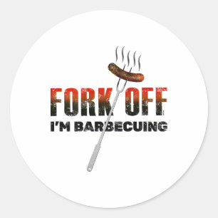 Adesivo Fork Off É Engraçado Humor De Churrasco Para O Che