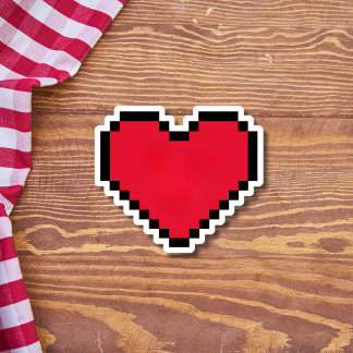 Adesivo Forma cardíaca em forma de pixelização cúbica