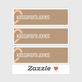 Adesivo Forma de Coração Laranja Moderno Vintage Castanho