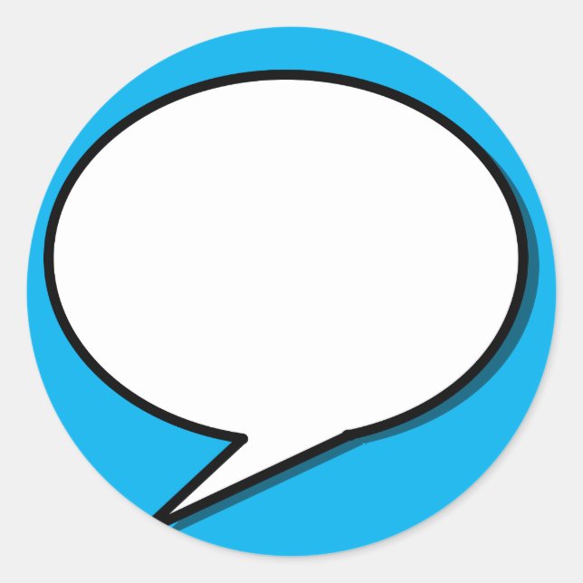 Adesivo forma de elipse-seta-bolha de fala (Frente)