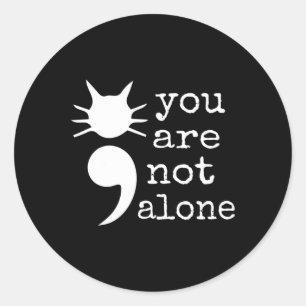 Adesivo Forma de Gato Semicolon Dão para Prevenção de Suic