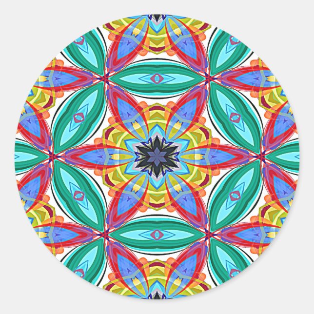 Adesivo Forma de mandala de flor de Batik (Frente)