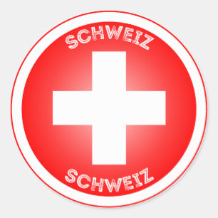 Adesivo Forma do Círculo Cruzado de Schweiz Suíço