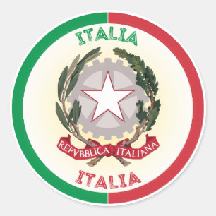 Adesivo Forma do Círculo Emblem Nacional da Itália