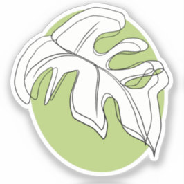 Adesivo Forma Geométrica de Folha de Monstera Minimalista 
