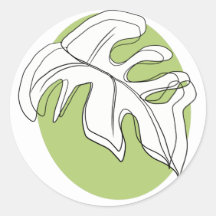 Forma Geométrica de Folha de Monstera Minimalista