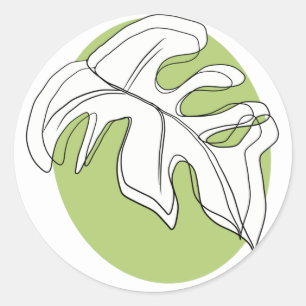 Adesivo Forma Geométrica de Folha de Monstera Minimalista