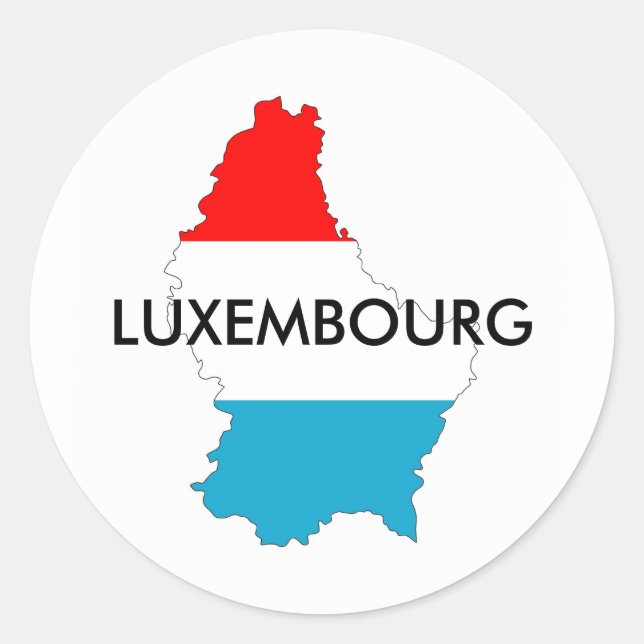 Adesivo forma silhueta do mapa de bandeira do luxemburgo (Frente)
