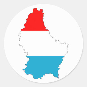 Adesivo forma silhueta do mapa de bandeira do luxemburgo