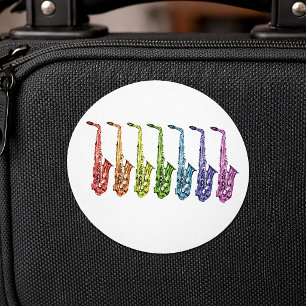 Adesivo Formação de Saxofone Arco-íris