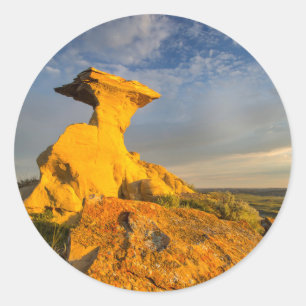 Adesivo Formação Esculturada das Badlands em Grama Curta