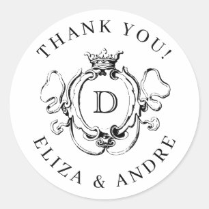 Adesivo Formal Floral Crest Monograma Casamento
