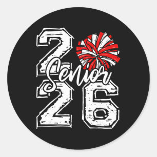 Adesivo Formanda de 2026 Cheer Senior 2026 Pom Pom Vermelh