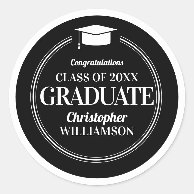 Adesivo Formando de Parabéns modernos da Tendy (Frente)