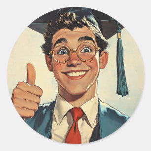 Adesivo Formando excitado dando um "thumbs-up"