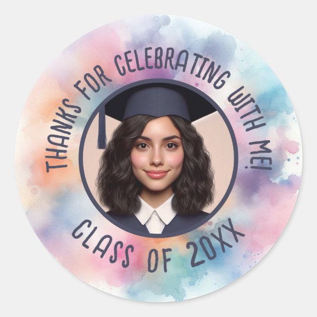 Adesivo Formando Foto Adicionar Nome Classe Ano Obrigados  (Frente)