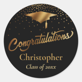 Adesivo Formando parabéns, Classe Dourada em preto