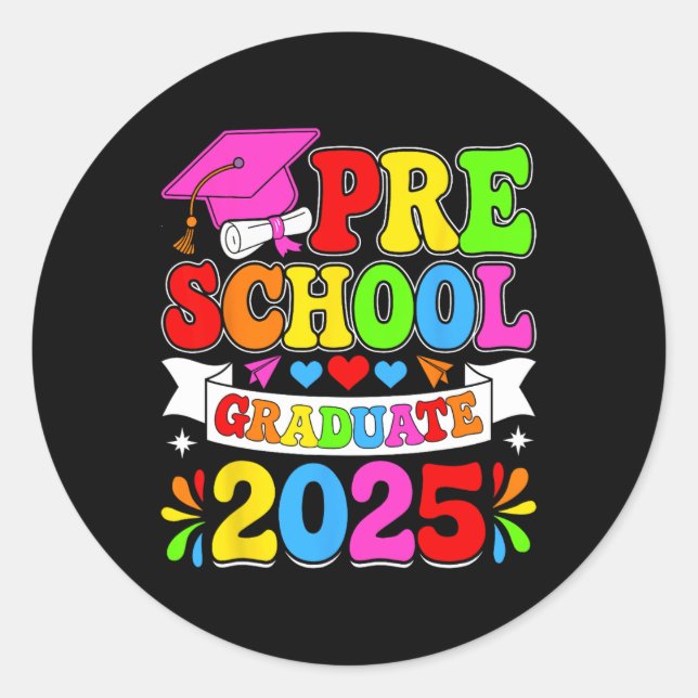 Adesivo Formando pré-k Formando pré-escolar 2025 Gradu pré (Frente)